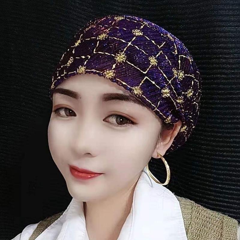 夏季新款回族轻薄柔软手工帽子妈妈款休闲时尚手工帽子火爆 粉色