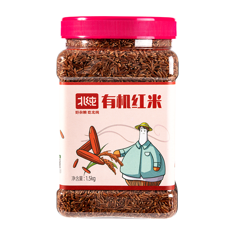 北纯 有机红米1.5kg 瓶装