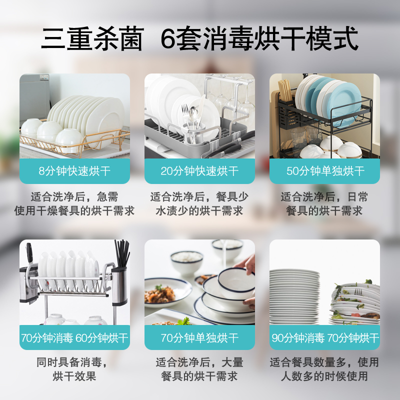 [消毒除菌]西门子 90升 消毒柜 家用嵌入式大容量消毒碗柜 高效双重杀菌 二星级消毒 HS223601W高清大图
