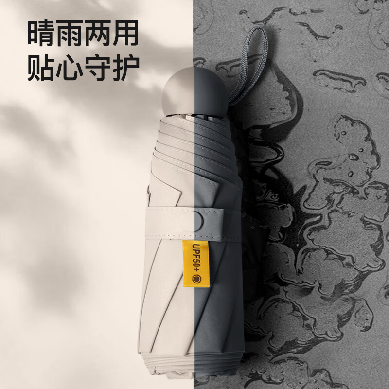 美度(MAYDU)五折6骨遮阳伞防晒防紫外线女晴雨两用M555 黑色/把高清大图