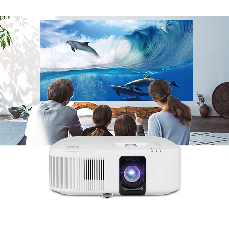 EPSON/爱普生投影仪CH-TW6250T智能家用4K超高清家庭影院大屏客厅卧室无线WIFI可连手机吊装白天直投墙投影高清大图