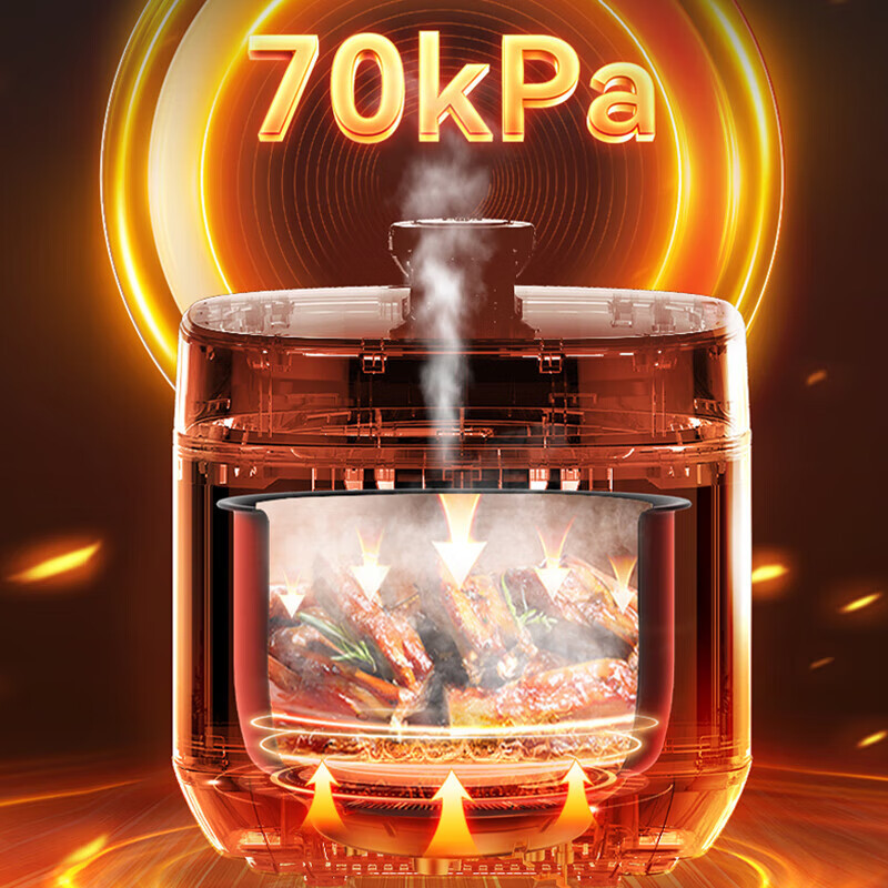 苏泊尔(SUPOR)SY-50FC21 电压力锅 0涂层不锈钢内胆家用 5L大容量2-6人 70KPa高压全自动智能预约高清大图