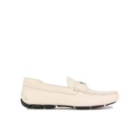 普拉达(PRADA)白色圆头休闲商务鞋舒适百搭配色徽标男士户外鞋 白色 42.5