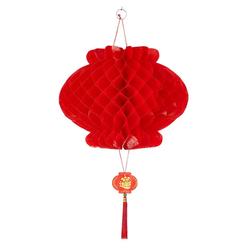 思唯美(sweet made) 2024小红纸灯笼挂饰过新年装饰品 30#3连直径29cm(6个)