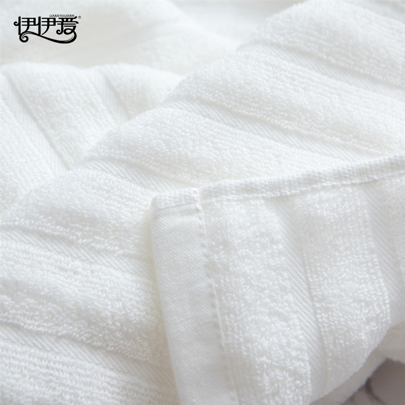 伊伊爱 YBH25222 波浪风抗菌防螨毛巾 白色高清大图