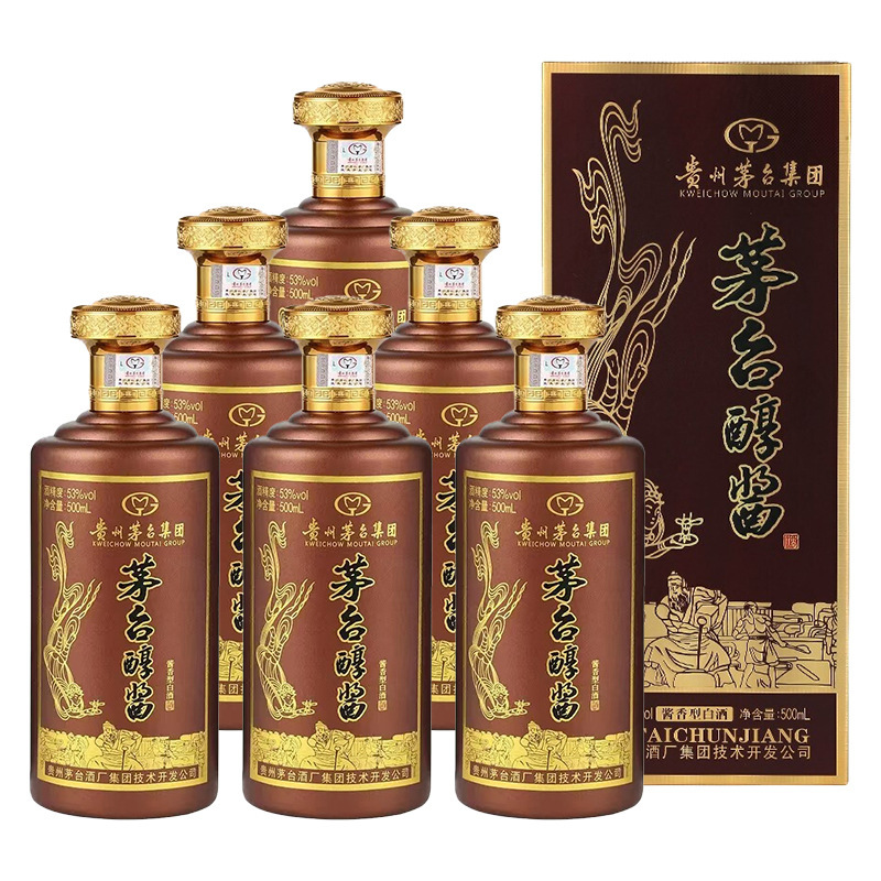 moutai/茅台醇酱n10棕色53度酱香型白酒500ml*6瓶