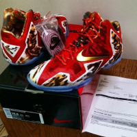 NIKE LeBron11 耐克 勒布朗詹姆斯11代篮球鞋男士鸳鸯鞋炫酷豹纹运动鞋
