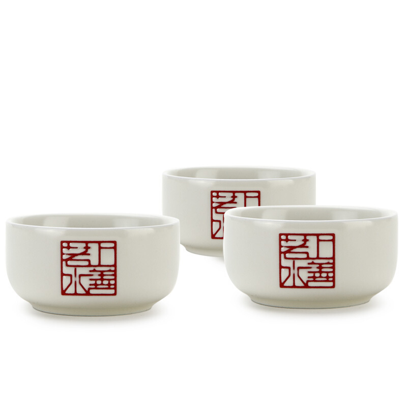 恒福(TEA MiLL) 陶瓷茶杯功夫茶杯个人杯品茗杯茶具杯上善若水3个装 其他