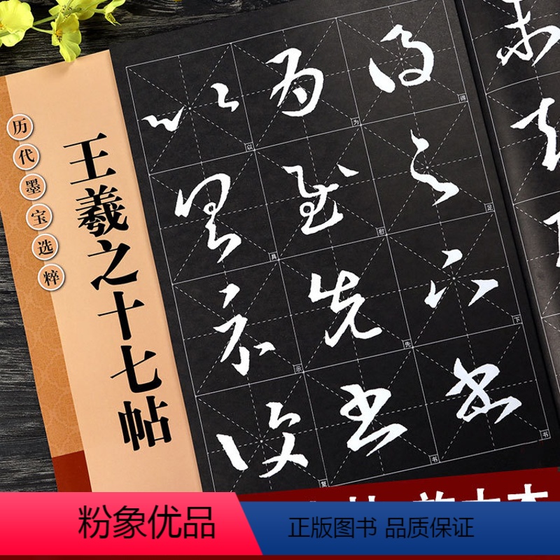 王羲之十七帖 [正版]王羲之十七帖 放大版 8开本 8cm米字格单字注释 附简体注释 历代墨宝选粹 草书书法初学者入门毛高清大图