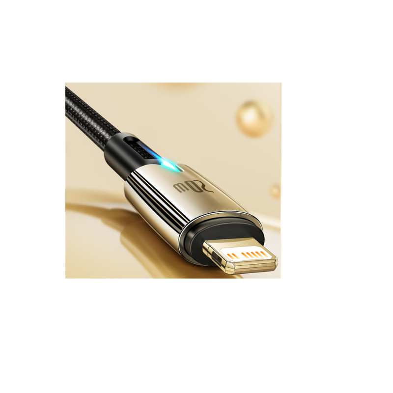 倍思 苹果数据线PD快充线27W/20W充电线适用iPhone14/13/12ProMax/xs手机车载带夜灯编织加长