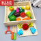 真智力儿童切水果蔬菜玩具磁性切切乐木质仿真男女孩早教益智一至二岁 纸盒磁性切切看[11个1刀1砧板] 磁性款仿真食物