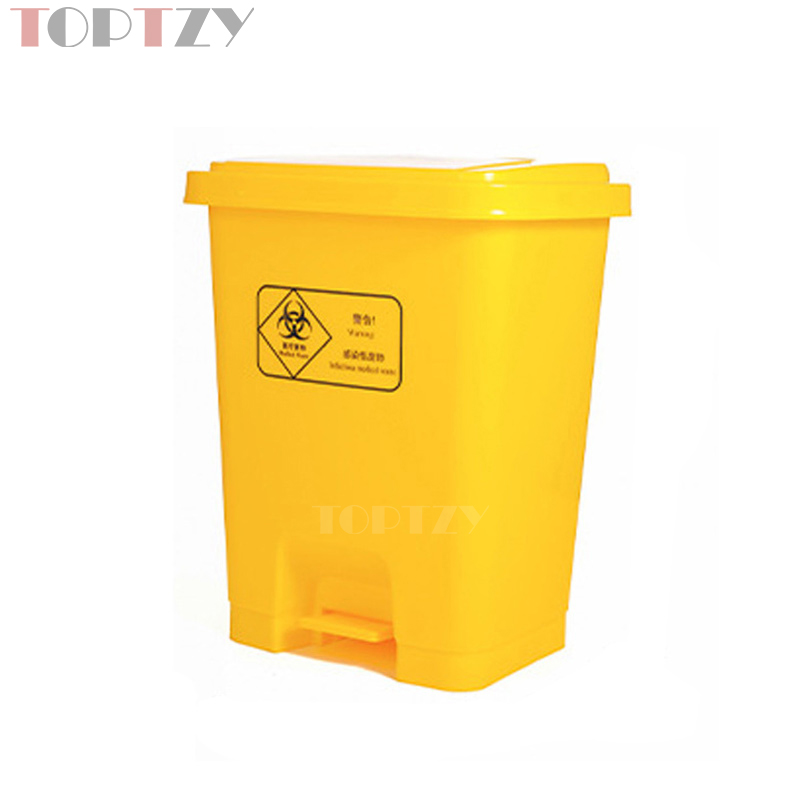 toptzy TZ4060414 医疗垃圾桶脚踏式垃圾箱黄色带盖废物回收箱 60升