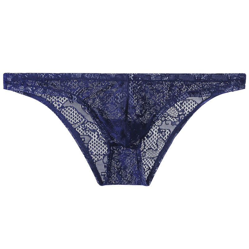suntek男士蕾丝透明内裤低腰性感囊袋冰丝透气小三角裤潮男青年裤头