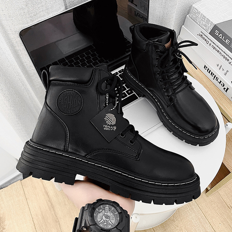 大黄靴男高品质马丁靴英伦风高帮潮流2022秋冬新款靴子男靴大码