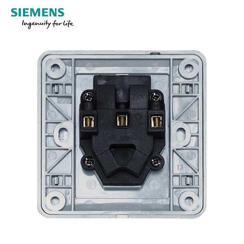 西门子(SIEMENS)开关电源插座面板86型家用远景彩银五孔