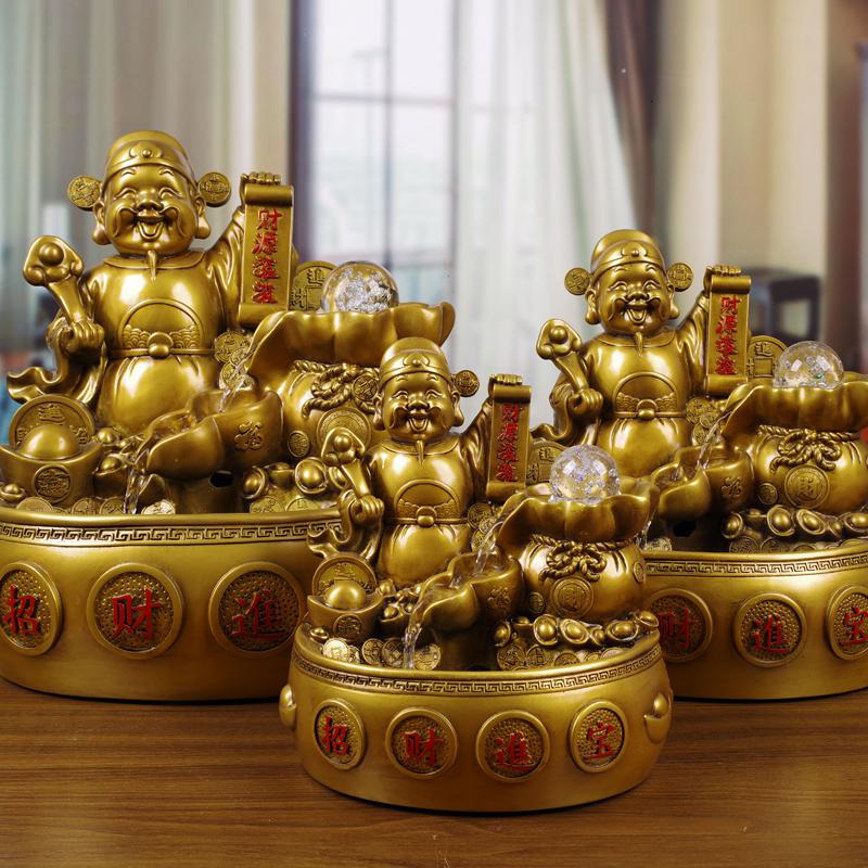 美帮汇爷摆件轮流水喷泉球家里店铺柜入户办公桌工艺品高清大图