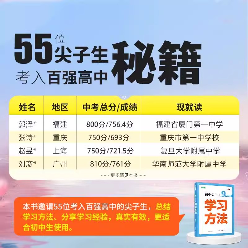 尖子生学习方法 初中通用 [正版]2025新版初中尖子生学习方法中学生高效学习技巧初一初二初三青少年励志成长书籍家庭教育高清大图