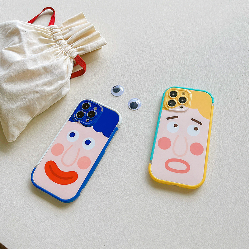 卡绮苹果13手机壳iPhone12新款11promax蓝头发表情包xsmax女款x全包8plus镜头iPhone创意