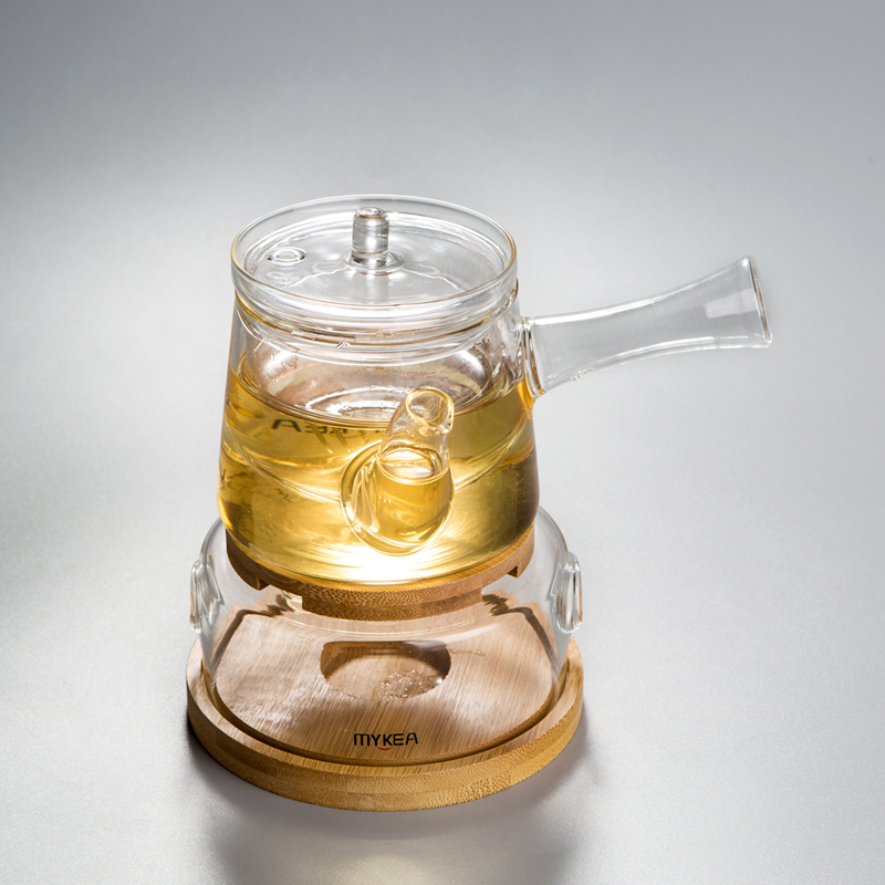 谜家 耐热玻璃茶具套装果茶壶套装带加热炉下午茶蜡烛茶具套装 俪人茶壶套装 俪人茶壶套装