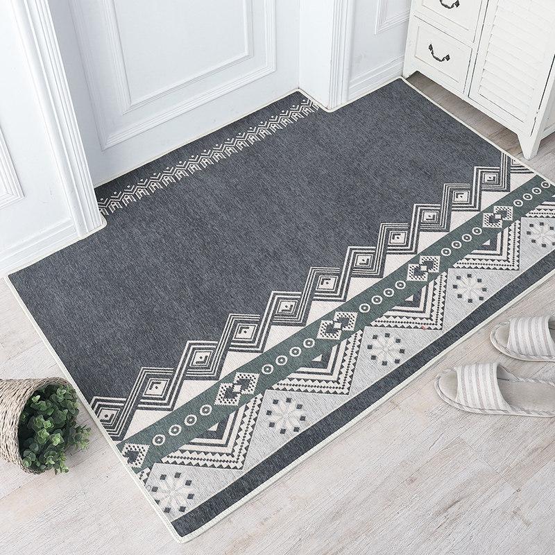 美帮汇北欧脚垫垫进入户口地垫厅玄关卧室日式简约家用地毯垫子 日式深灰 90×140CM