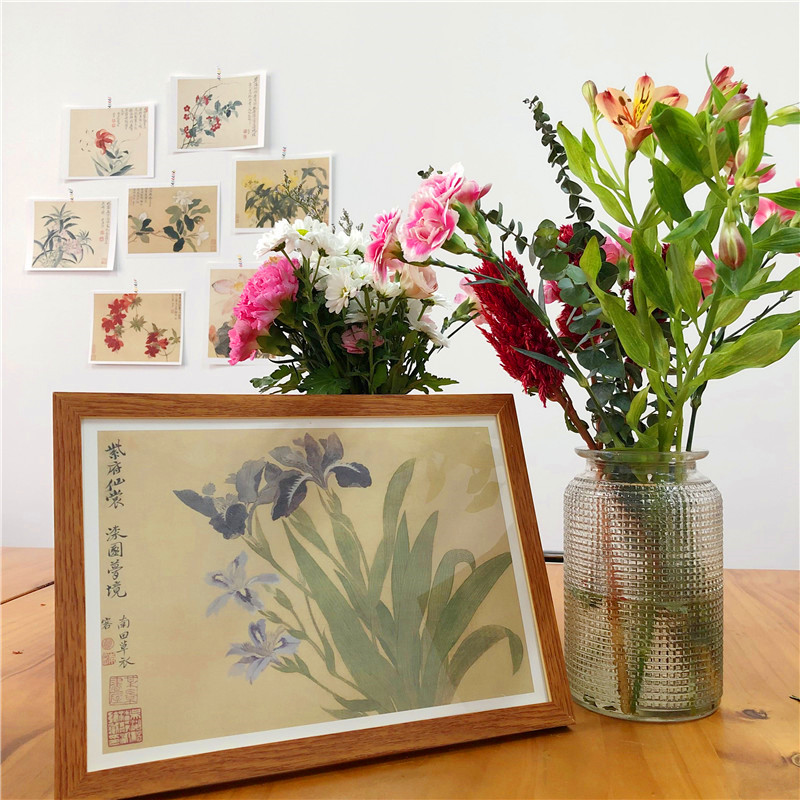 [正版]旗舰出类艺术画片集 恽寿平花卉 32帧名家经典画册页没骨花卉礼盒装 文艺唯美世界名画装饰画创意送礼鉴赏收藏明信高清大图