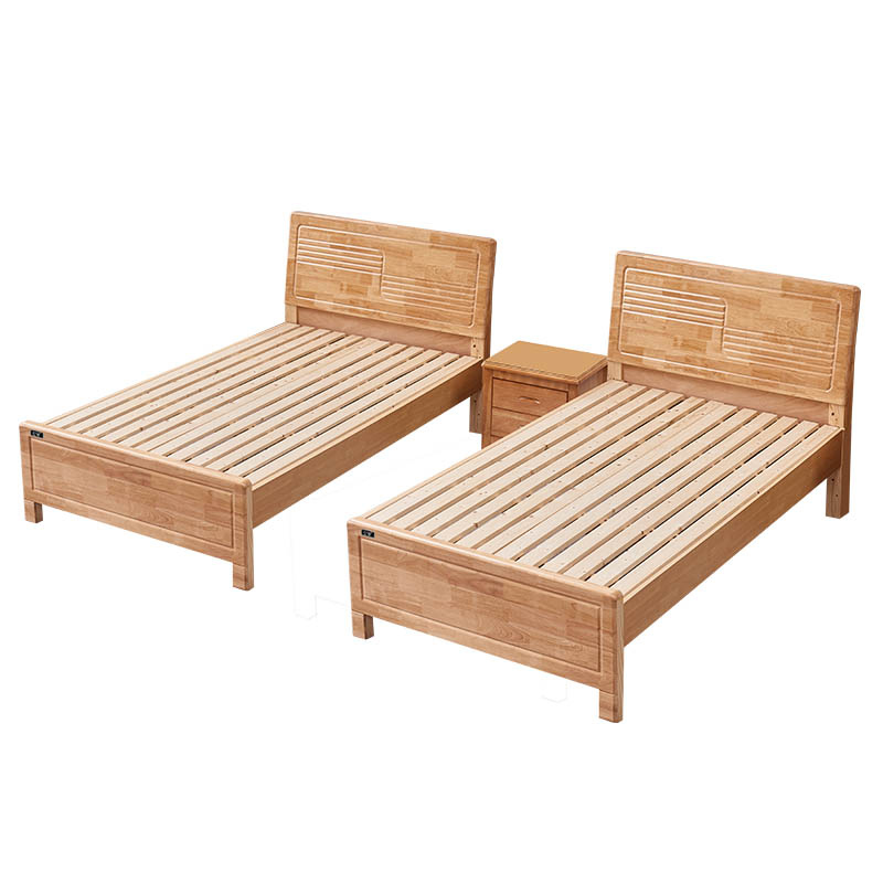 亿铁(YI TIE)实木床/床头柜套装颜色可定制 定制色床100*200cm/床头柜54*41*50cm/套