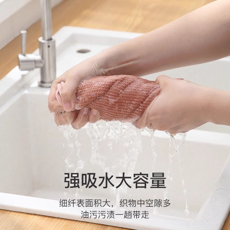 华普思艺组合装303竹木洗碗布厨房专用吸水不易沾油掉毛洗碗布玉米粒抹布油利除擦碗桌子百洁布高清大图