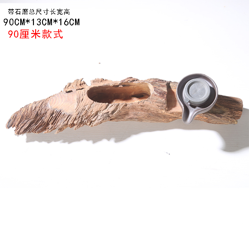 陶瓷鱼缸流水枯木循环水摆件流水器石过滤器办公室流水 三维工匠 110厘米横木水泵磨盘无缸和绿植高清大图