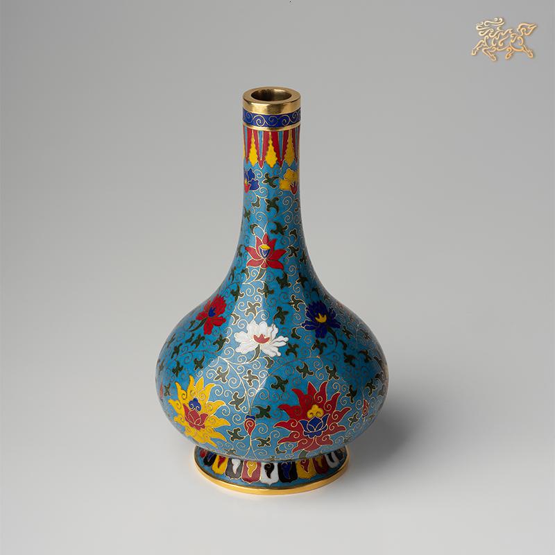 美帮汇全铜摆件《景泰蓝直颈瓶》家居饰品 铜工艺品 摆件高清大图