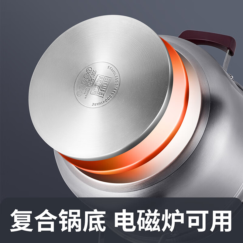 炊大皇(COOKER KING)家用汤蒸锅24cm304不锈钢 加高拱盖复底煤气电磁炉通用煮汤蒸馒头蒸鱼ZG24ZMW高清大图