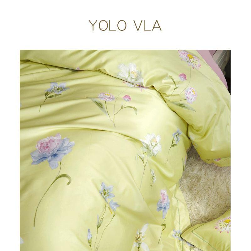 悠恋娜YOLO VLA 50支长绒棉活性印花四件套全棉套件纯棉被套单人床双床单加大被套学生床单