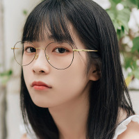 好奇钛防蓝光可配度数近视眼镜女镜框护眼睛大框男韩版潮平光