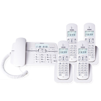 飞利浦(Philips)DCTG188一拖四数字无绳电话机办公家用无线固定座机电话子母机商用免提通话功能(白色)