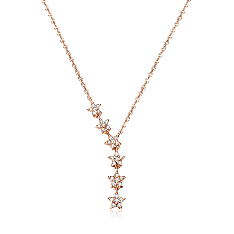 gzuan古钻珠宝 18k金满天星ins风气质女士锁骨链项链套链 d1883