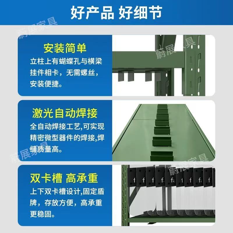 华豫汇阳-三层货架军绿色(加厚冷轧钢)1500*2000*600