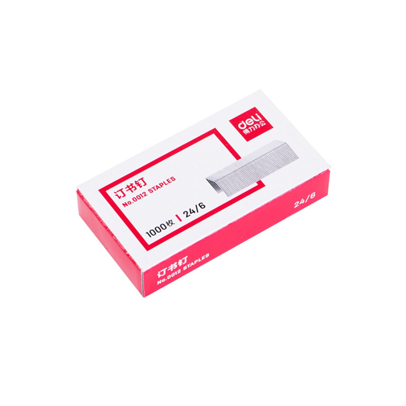 得力(deli)订书钉订书针1000枚/盒办公用品 0012高强度订书针10盒装
