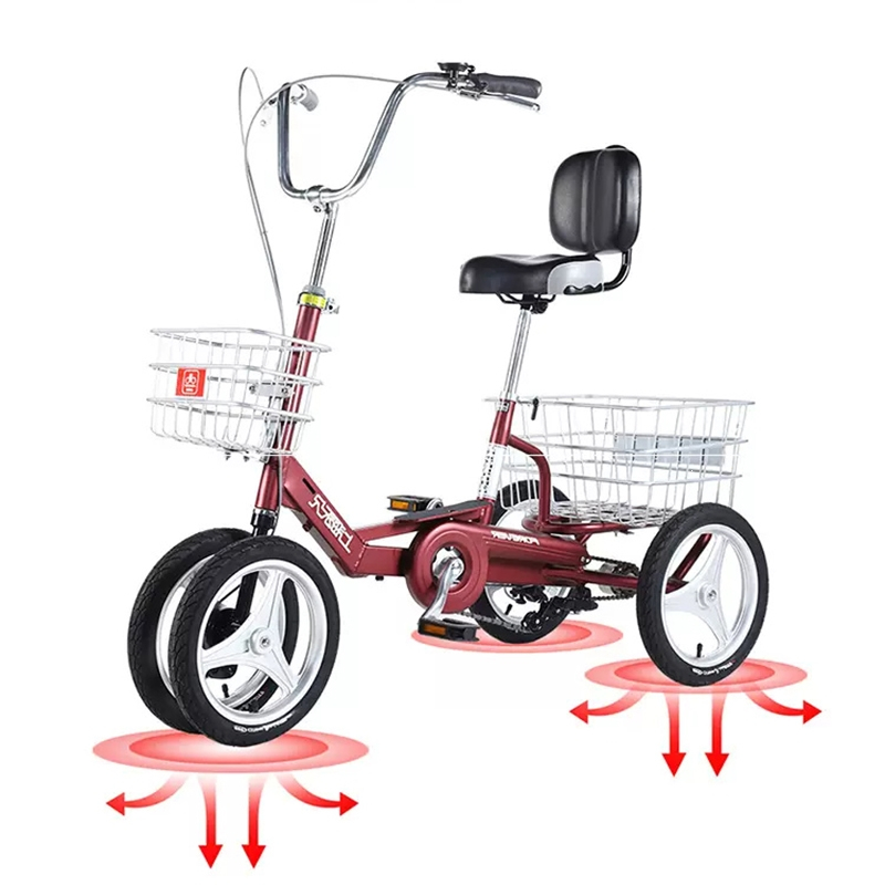 上海永久三轮车老人脚踏老年脚蹬代步小型人力单车成人载货自行车