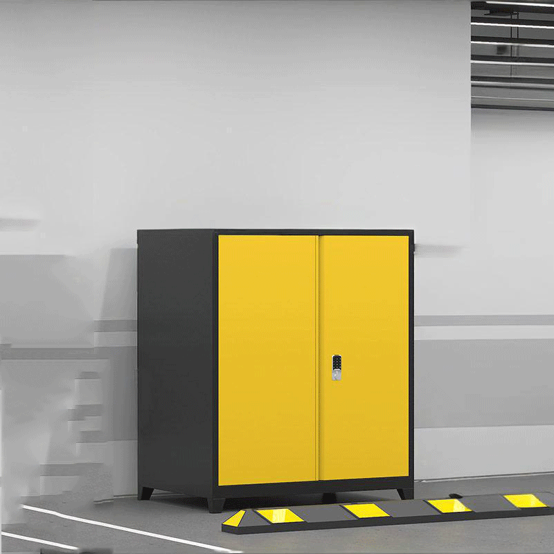 易企采 【黑黄-对开矮柜】1300*1150*800MM 地下车库车位储物柜 单位:台 货期七天 质保一年