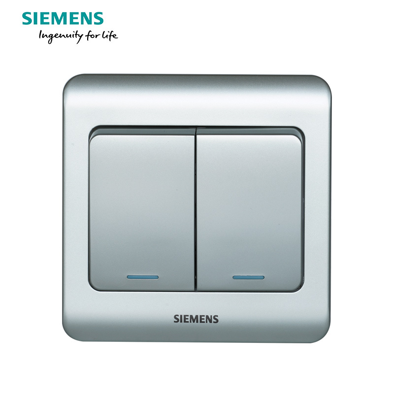 西门子(SIEMENS)开关插座 远景彩银系列二开双控带荧光5TA01171CC122