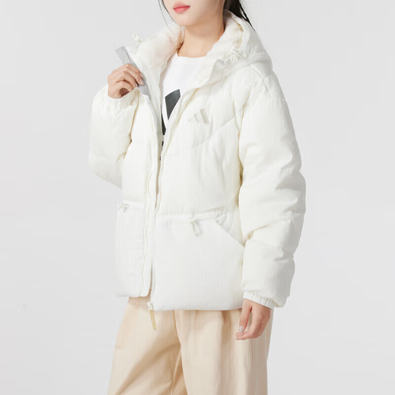 阿迪达斯 (adidas)羽绒服女装新款运动服保暖收腰连帽夹克外套JM4626 ZP高清大图