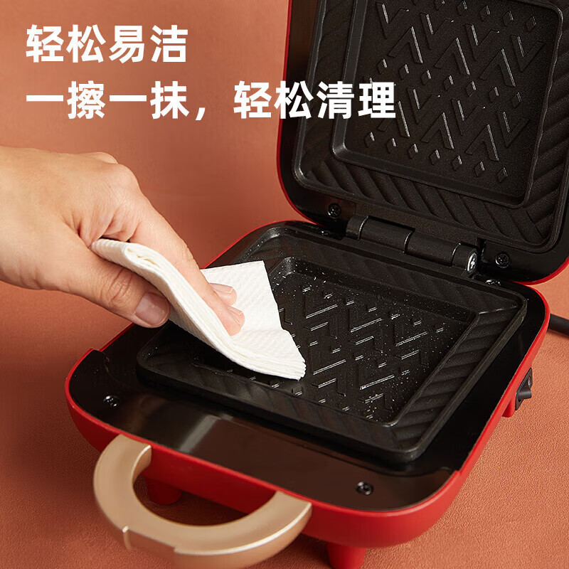 小熊(Bear)早餐机三明治机 早餐机电饼铛一人食双面压烤机烤吐司机 SMZ-B05N1高清大图