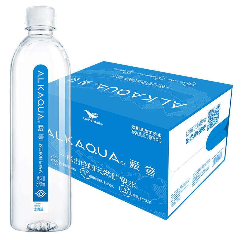 统一 爱夸饮用天然矿泉水570ML （1*15瓶）