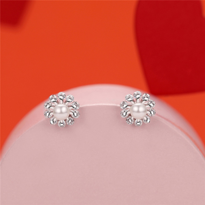 DTOTO 新款S925银小众耳钉时尚耳环简约百搭气质工艺珍珠耳钉高清大图