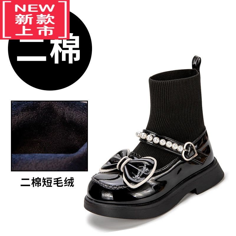 可莉允女童马丁靴2022秋冬季新款儿童靴子二棉加绒冬款公主短靴女孩皮靴图片