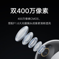小米(MI)摄像头C500双摄版 米家智能摄像机双400W高清像素手机远程监控器家用360度夜视全景婴儿看护器小孩宠物