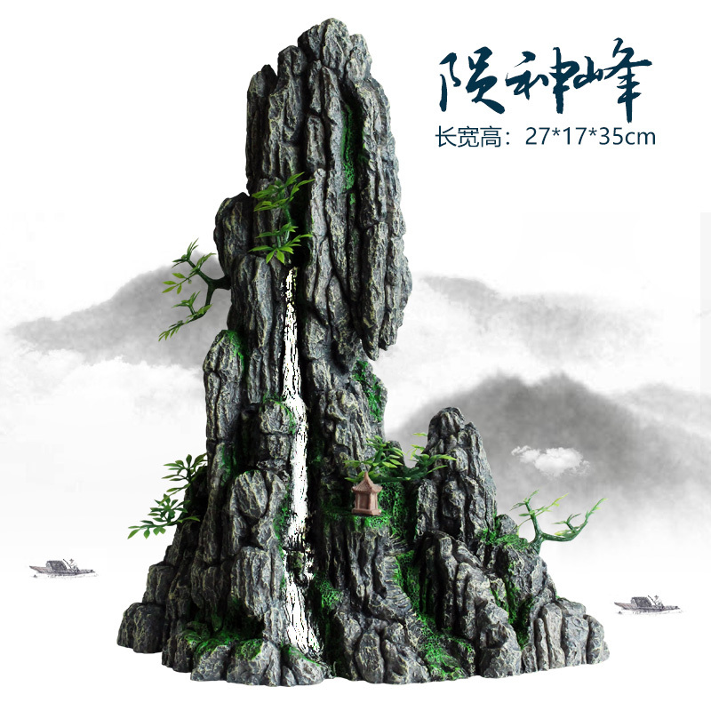 鱼缸仿真假山造景装饰石头布景套餐水族箱大小树脂摆件躲避洞松石