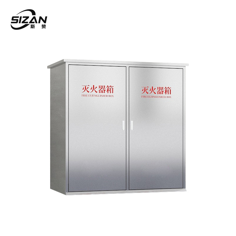 斯赞 304不锈钢推车灭火器箱 35kg*2 个高清大图