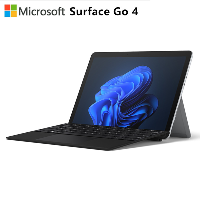 [配原装黑键盘]微软Surface Go4 10.5英寸 二合一平板电脑 亮铂金 N200 8G 256G 人脸识别 学生平板 轻薄笔记本