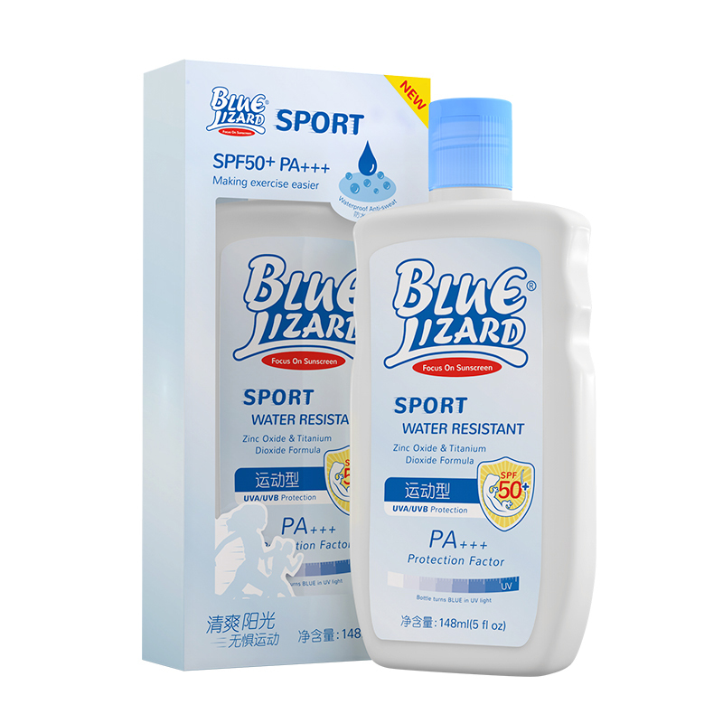 蓝蜥蜴blue lizard 户外运动防晒乳浴前SPF50+;浴后SPF30 148ml PA+++防水防汗 男女通用