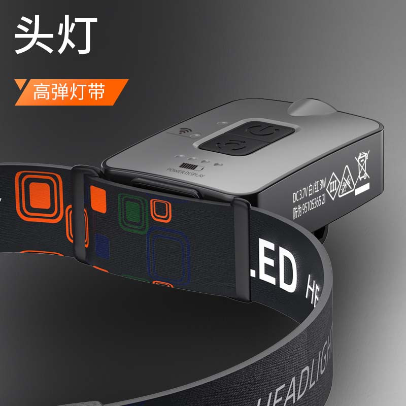 神火手电筒 CL03米白色 挥手感应头灯帽夹灯7W强光续航4.5小时巡逻夜钓灯高清大图